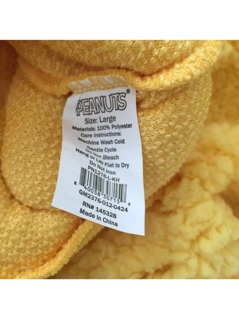 Peanuts WOODSTOCK Yellow Sherpa Large Dog Costume